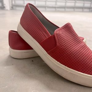 VINCE. Blair Perforated Slip-On Rare Red Sneakers